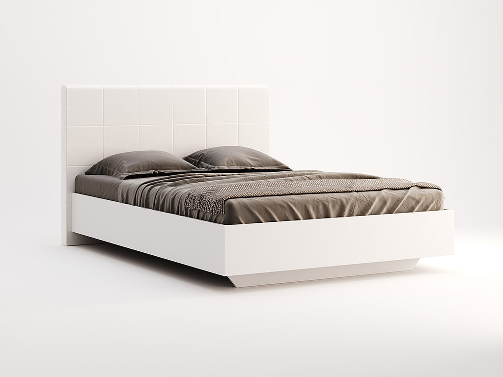 Ліжко Міромарк «Фемелі» 140х200 (Без ламелей) Глянець білий