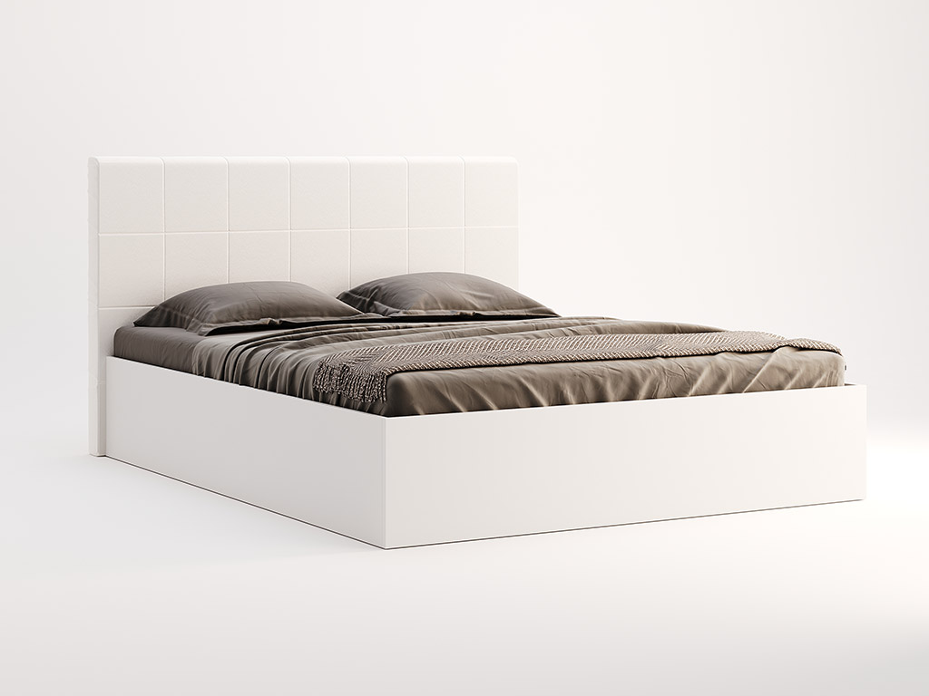 Ліжко Міромарк «Фемелі» 160х200 (З механізмом ламелі крок 6,5 см) Глянець білий
