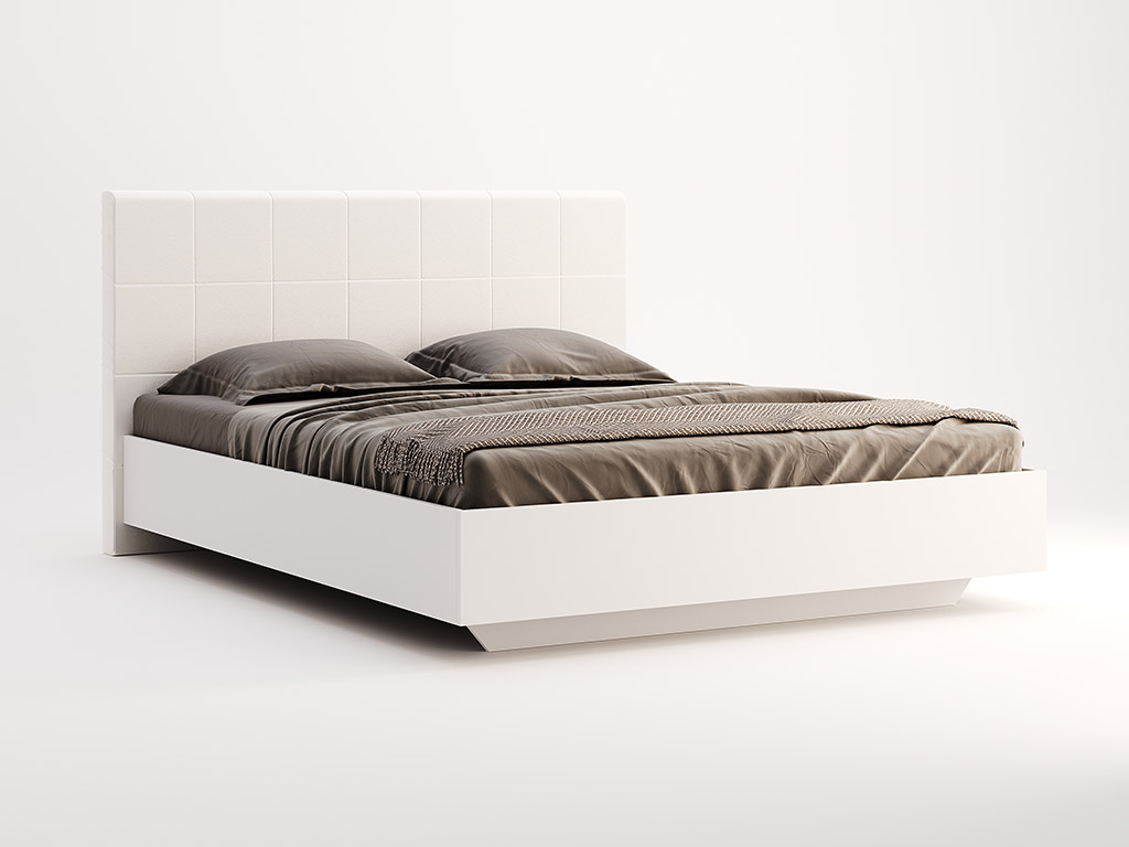 Ліжко Міромарк «Фемелі» 160х200 (З ламелями преміум крок 2,5 см) Глянець білий