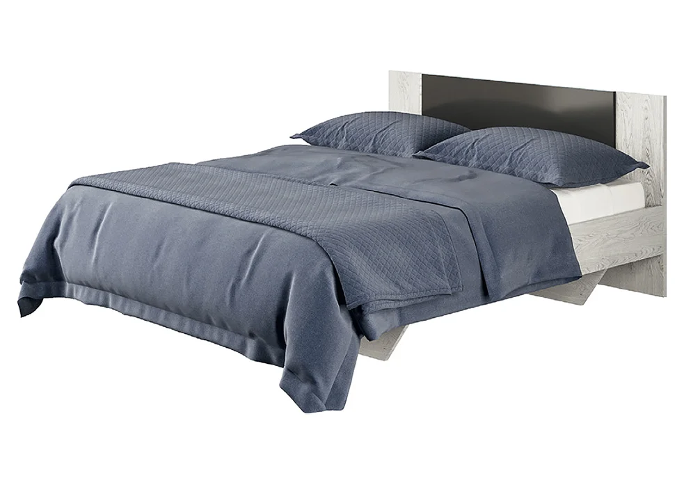 Ліжко двоспальне Lileya Nova 160x200 без ламелей • Артвуд світлий + Антрацит