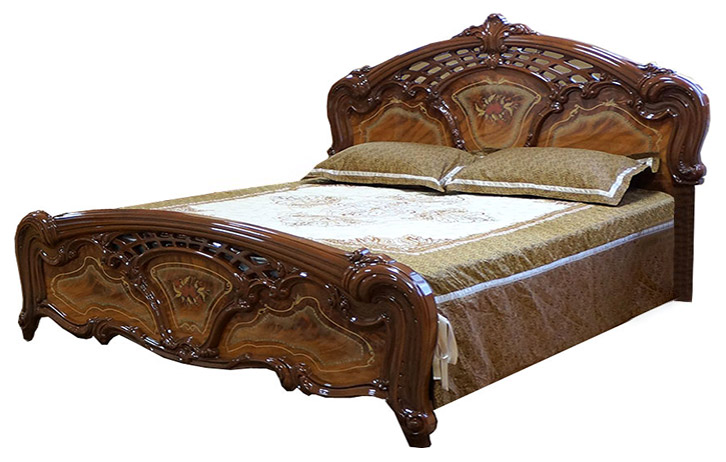 Ліжко двоспальне Karmen Nova 160х200 без ламелей • Піно Горіх Лак