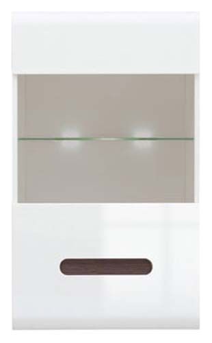 Шкаф навесной SFW_1W/10/6 с подсветкой «Ацтека» | Глянец белый | Венге магия