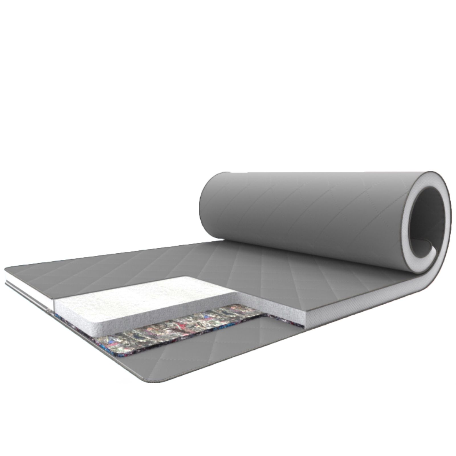 Тонкий матрас-топпер Family Sleep Gray-White Fog - 85х180 см