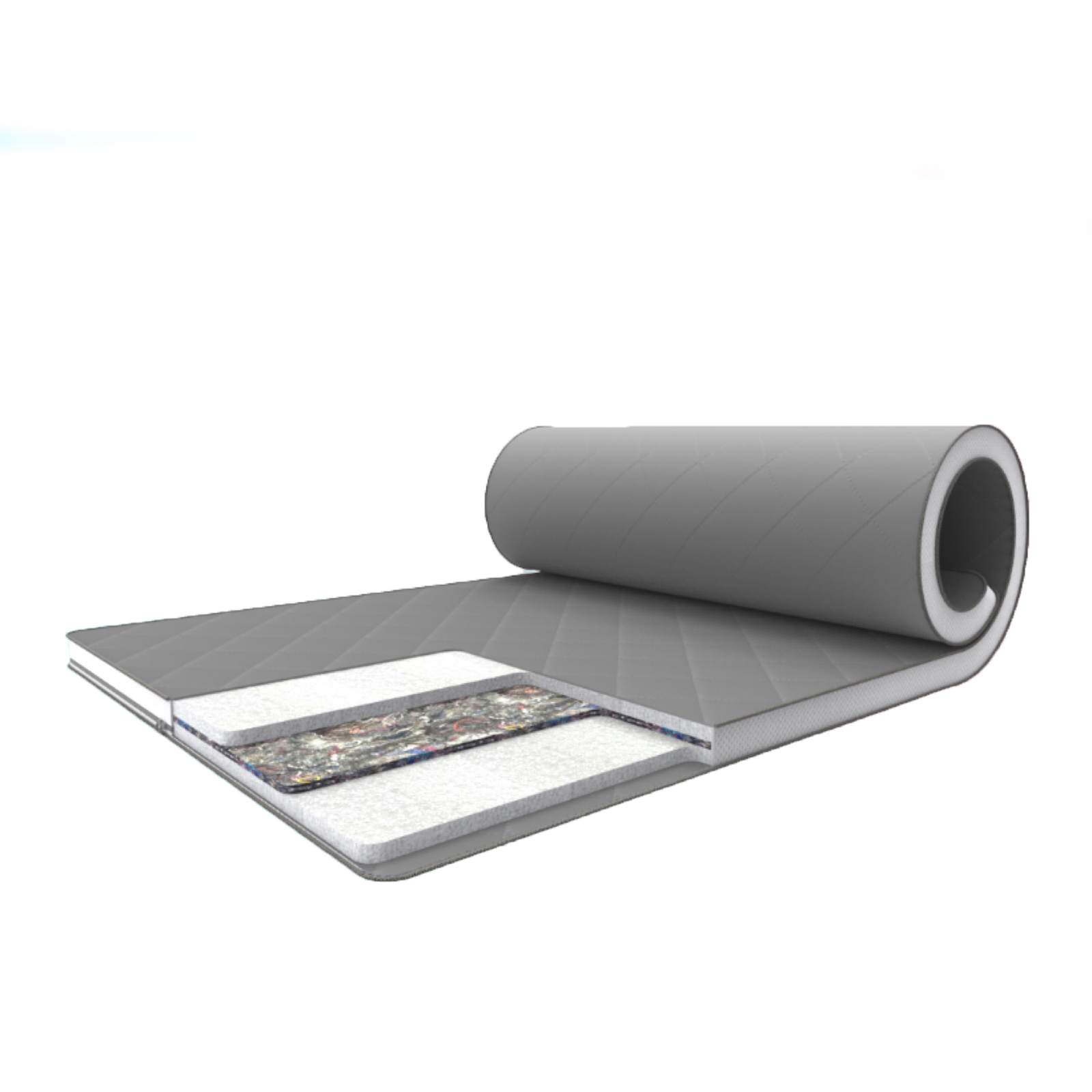 Тонкий матрас-топпер Family Sleep Gray-White Sky - 120х200 см