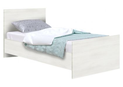 Ліжко односпальне Софіно №1 | Пряме | Біле дерево | 90x190