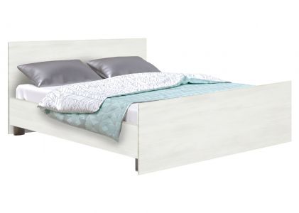 Ліжко двоспальне Софіно №3 | Пряме | Біле дерево | 140x200