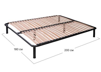 Каркас ліжка двоспальний Софіно | 180x200 см | L - 2,5 см | З ніжками | Чорний