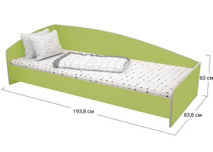 Ліжко односпальне Софіно КДО-002 | Спальне місце 80x190 см | 18 мм | Зелена вода