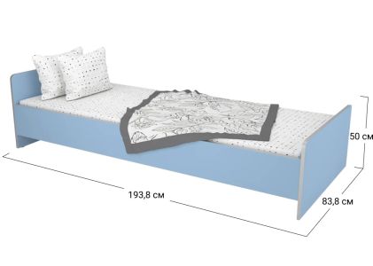 Ліжко односпальне Софіно 1938x838x500 | Спальне місце 80x190 см | Синій капрі