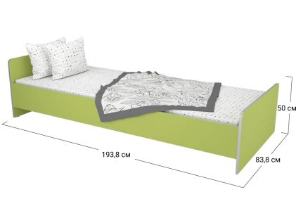 Ліжко односпальне Софіно 1938x838x500 | Спальне місце 80x190 см | Зелена вода