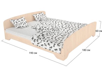 Ліжко двоспальне Софіно ЛО-2 | Спальне місце 180x190 см | Дуб молочний