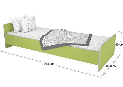 Ліжко односпальне Софіно 1938x838x500/18 | Спальне місце 80x190 см | 18 мм | Зелена вода