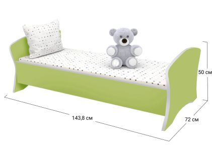 Ліжко односпальне Софіно КДФ-003 | Спальне місце 60x140 см | 18 мм | Зелена вода