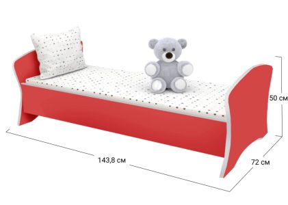 Ліжко односпальне Софіно КДФ-003 | Спальне місце 60x140 см | 18 мм | Червоний