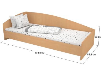 Ліжко односпальне Софіно КДО-002 | Спальне місце 80x190 см | 16 мм | Бук