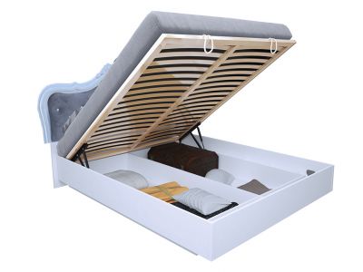 Ліжко Міромарк «Луїза» 160х200 (З механізмом ламелі крок 6,5 см) Глянець білий