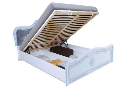 Ліжко Міромарк «Луїза Люкс» 180х200 (З механізмом ламелі крок 6,5 см) Глянець білий